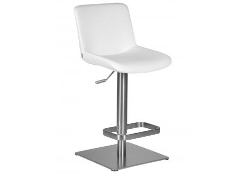  Стул барный DOBRIN ALDO, белый PU P23, основание из нержавеющей стали, фото 1 