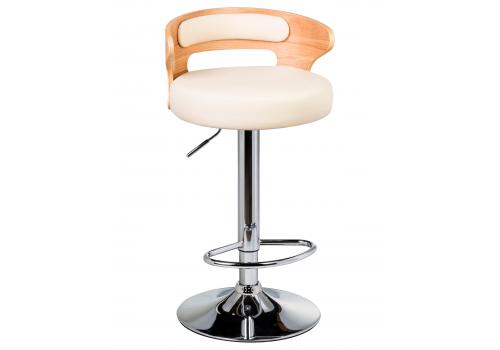  Стул барный DOBRIN FRED, натуральное дерево, кремовый, фото 1 
