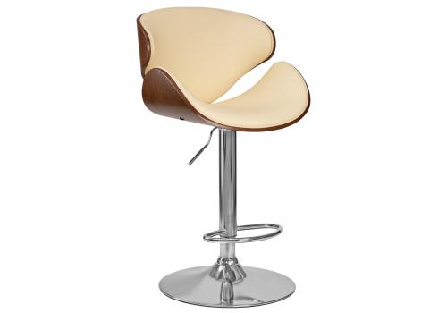  Стул барный DOBRIN KARTER, коричневое дерево, кремовый, фото 1 