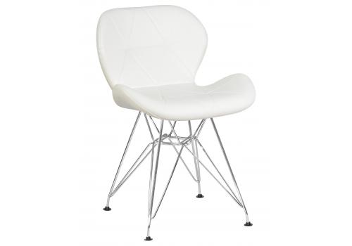  Стул обеденный DOBRIN BUTTERFLY CHROME, ножки хром, цвет белый, фото 1 
