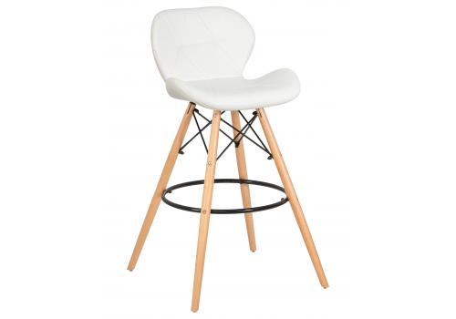  Стул барный DOBRIN BUTTERFLY BAR, ножки светлый бук, цвет белый, фото 1 