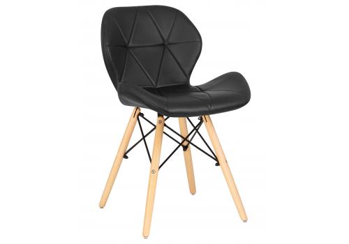  Стул обеденный DOBRIN BUTTERFLY, ножки светлый бук, цвет сиденья чёрный, фото 1 