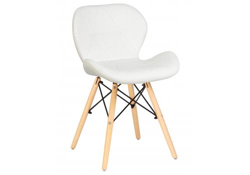  Стул обеденный DOBRIN BUTTERFLY, ножки светлый бук, цвет сиденья белый, фото 1 