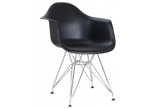  Стул обеденный DOBRIN DAW CHROME, ножки хром, цвет сиденья чёрный, фото 1 