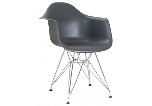  Стул обеденный DOBRIN DAW CHROME, ножки хром, цвет сиденья тёмно-серый (GR-04), фото 1 