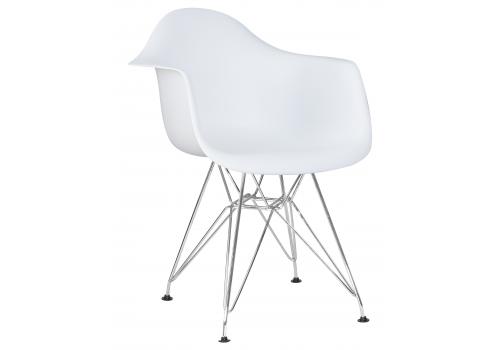  Стул обеденный DOBRIN DAW CHROME, ножки хром, цвет сиденья белый, фото 1 