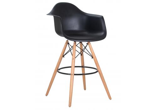  Стул барный DOBRIN DAW BAR, ножки светлый бук, цвет черный, фото 1 