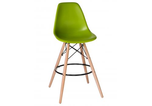 Стул барный LMZL-PP623G, ножки светлый бук, цвет сиденья салатовый, фото 1 