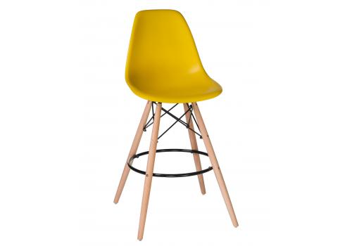 Стул барный LMZL-PP623G, ножки светлый бук, цвет сиденья жёлтый, фото 1 