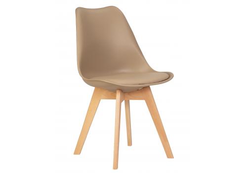  Стул обеденный DOBRIN JERRY SOFT, ножки светлый бук, цвет сиденья бежевый (GR-03), фото 1 