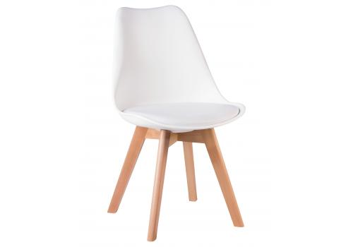  Стул обеденный DOBRIN JERRY SOFT, ножки светлый бук, цвет сиденья белый (W-02), фото 1 