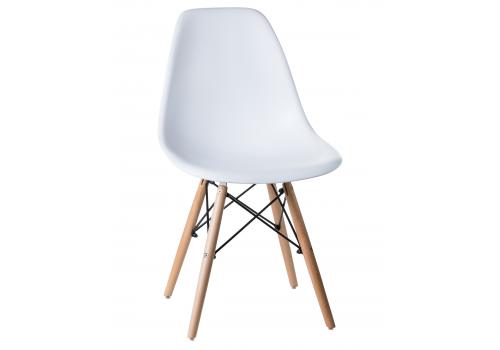  Стул обеденный DOBRIN DSW, ножки светлый бук, цвет белый (W-02), фото 1 