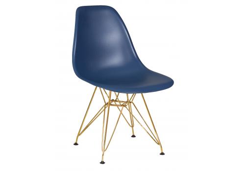  Стул обеденный DOBRIN DSR, ножки золотые, цвет тёмно-синий (BE-12), фото 1 