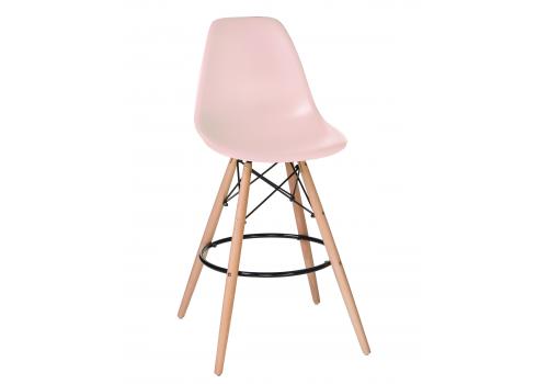  Стул барный DOBRIN DSW BAR, ножки светлый бук, цвет сиденья светло-розовый (PK-02), фото 1 