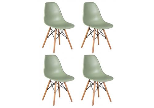  Набор 4 шт Стул обеденный DOBRIN DSW, ножки светлый бук, цвет мятный (NX-G-09), фото 1 