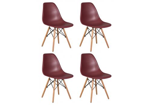  Набор 4 шт Стул обеденный DOBRIN DSW, ножки светлый бук, цвет сливовый (R-13), фото 1 