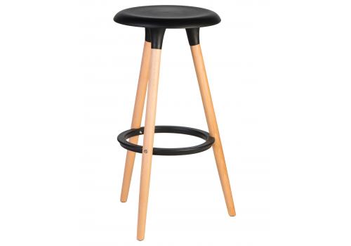  Табурет барный DOBRIN ROYCE, ножки светлый бук, цвет чёрный (B-03), фото 1 