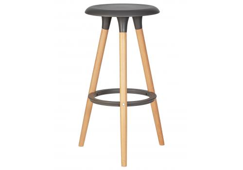  Табурет барный DOBRIN ROYCE, ножки светлый бук, цвет темно-серый (GR-04), фото 1 