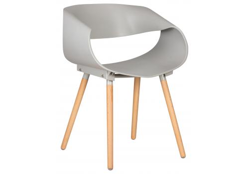  Стул обеденный DOBRIN ALIEN, ножки светлый бук, цвет светло-серый (GR-01), фото 1 