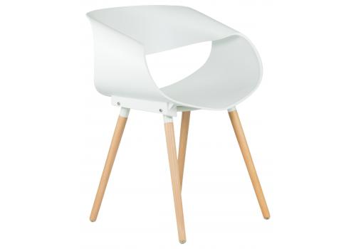  Стул обеденный DOBRIN ALIEN, ножки светлый бук, цвет белый (W-02), фото 1 