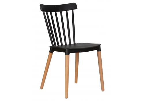  Стул обеденный DOBRIN THEO, ножки светлый бук, цвет черный (B-03), фото 1 