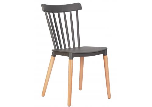  Стул обеденный DOBRIN THEO, ножки светлый бук, цвет темно-серый (GR-04), фото 1 