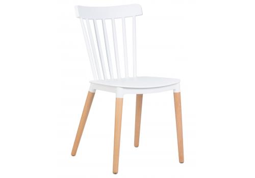  Стул обеденный DOBRIN THEO, ножки светлый бук, цвет белый (W-02), фото 1 