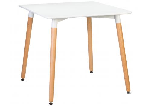  Стол обеденный DOBRIN SERRA, ножки светлый бук, столешница белая, фото 1 