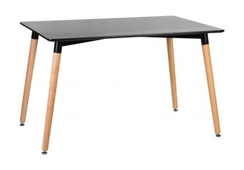  Стол обеденный DOBRIN SERRA WIDE, ножки светлый бук, столешница чёрная, фото 1 