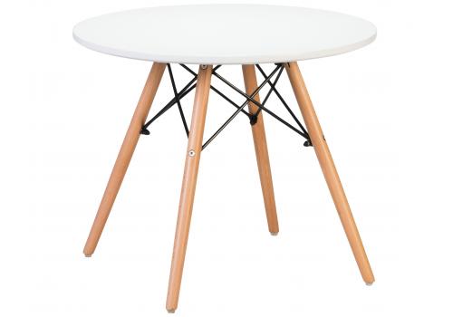  Стол журнальный DOBRIN SHELLEY, ножки светлый бук, цвет белый, фото 1 