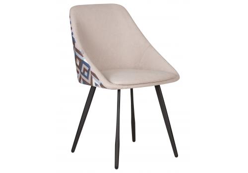  Стул обеденный DOBRIN MARKUS, ЭМАЛЬ ЧЕРНЫЙ МУАР ткань Candy Silver+Escada Ocean, фото 1 