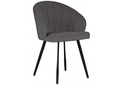  Стул обеденный DOBRIN NAOMI, ЭМАЛЬ ЧЕРНЫЙ МУАР велюр Catania Chocolate, фото 1 