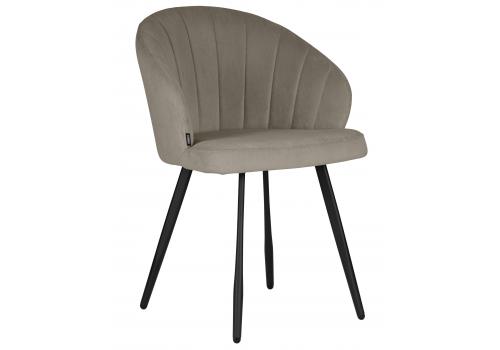  Стул обеденный DOBRIN NAOMI, ЭМАЛЬ ЧЕРНЫЙ МУАР велюр Catania Cocoa, фото 1 