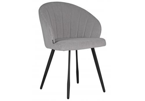  Стул обеденный DOBRIN NAOMI, ЭМАЛЬ ЧЕРНЫЙ МУАР велюр Catania Smoke, фото 1 