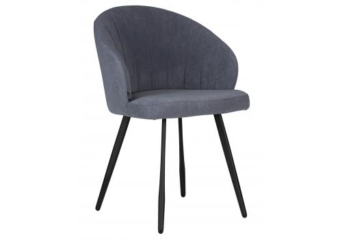 Стул обеденный DOBRIN NAOMI, ЭМАЛЬ ЧЕРНЫЙ МУАР велюр Catania Steel, фото 1 