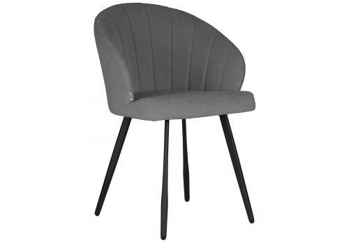  Стул обеденный DOBRIN NAOMI, ЭМАЛЬ ЧЕРНЫЙ МУАР велюр Catania Stone, фото 1 