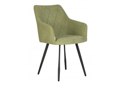  Стул обеденный DOBRIN ROBY, ЭМАЛЬ ЧЕРНЫЙ МУАР велюр Catania Forest, фото 1 
