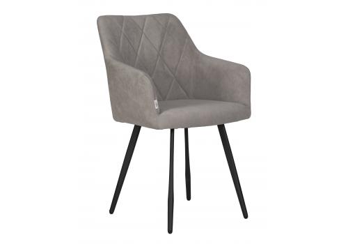  Стул обеденный DOBRIN ROBY, ЭМАЛЬ ЧЕРНЫЙ МУАР велюр Catania Smoke, фото 1 