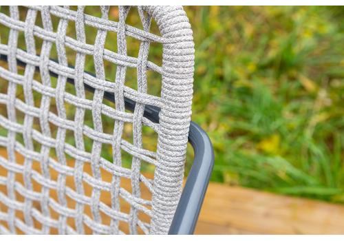  "Тунис" стул плетеный из роупа, каркас алюминий темно-серый (RAL7024), роуп светло-серый, фото 7 