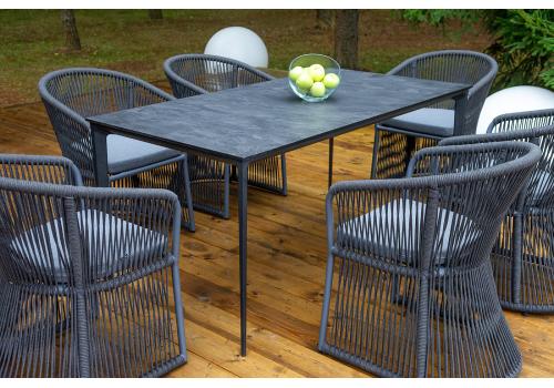  "Романо" обеденная группа на 6 персон, каркас темно-серый, роуп темно-серый, фото 5 