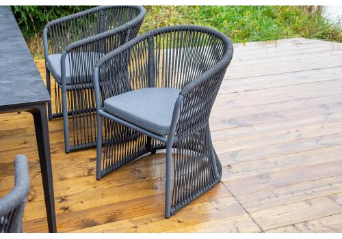  "Романо" обеденная группа на 6 персон, каркас темно-серый, роуп темно-серый, фото 6 