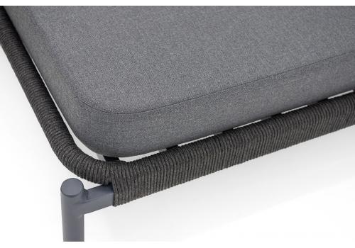  "Позитано" лежак плетеный из роупа, каркас алюминий темно-серый (RAL7024) муар, роуп темно-серый круглый, ткань темно-серая 027, фото 17 