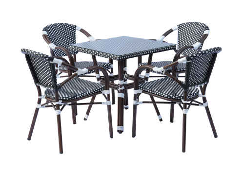  "Кабри" плетеный стул из искусственного ротанга, цвет черно-белый, фото 4 