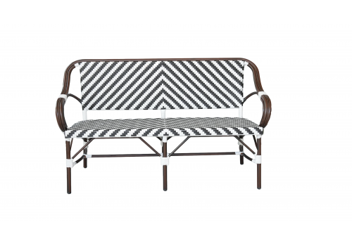  "Кабри" диван двухместный плетенный из искусственного ротанга, цвет черно-белый, фото 2 