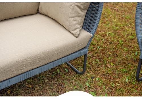  "Фиджи" лаунж-зона 5-местная плетеная из роупа (веревки), каркас алюминиевый темно-серый, роуп синий (KT18-014), фото 9 