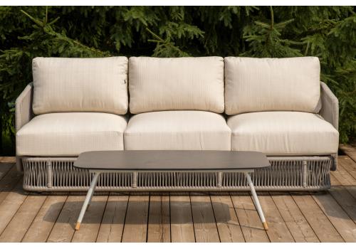  "Альбано" лаунж-зона 5-местная плетеная из роупа (веревки), каркас алюминиевый светло-серый, роуп серый меланж, фото 5 