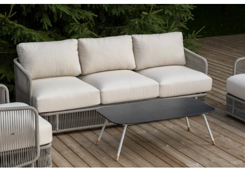  "Альбано" лаунж-зона 5-местная плетеная из роупа (веревки), каркас алюминиевый светло-серый, роуп серый меланж, фото 8 