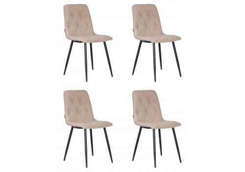  Набор 4 шт Стул обеденный DOBRIN CHILLY ROMBO, Капучино Simple 05, основание черное, фото 1 