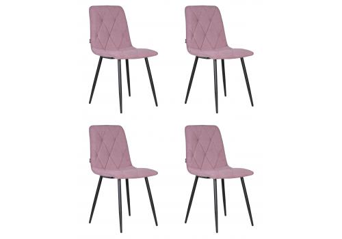  Набор 4 шт Стул обеденный DOBRIN CHILLY ROMBO, Лавандовый Simple 48, основание черное, фото 1 