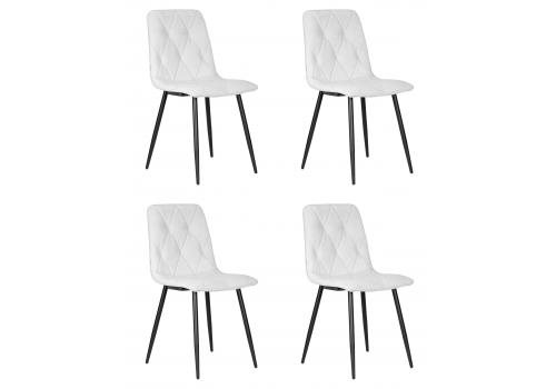  Набор 4 шт Стул обеденный DOBRIN CHILLY ROMBO, Светло-серый Simple 29, основание черный, фото 1 